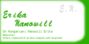 erika manowill business card